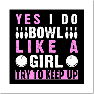 Bowling Girl Sport Team Player Funny Bowler Pun Posters and Art